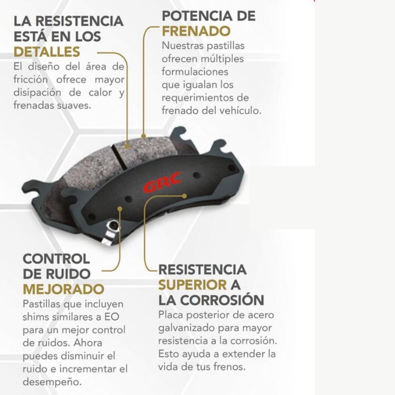 Balatas Delanteras Grc Ultra para Audi A3 2014 2015 2016 2017 2018 Ceramica