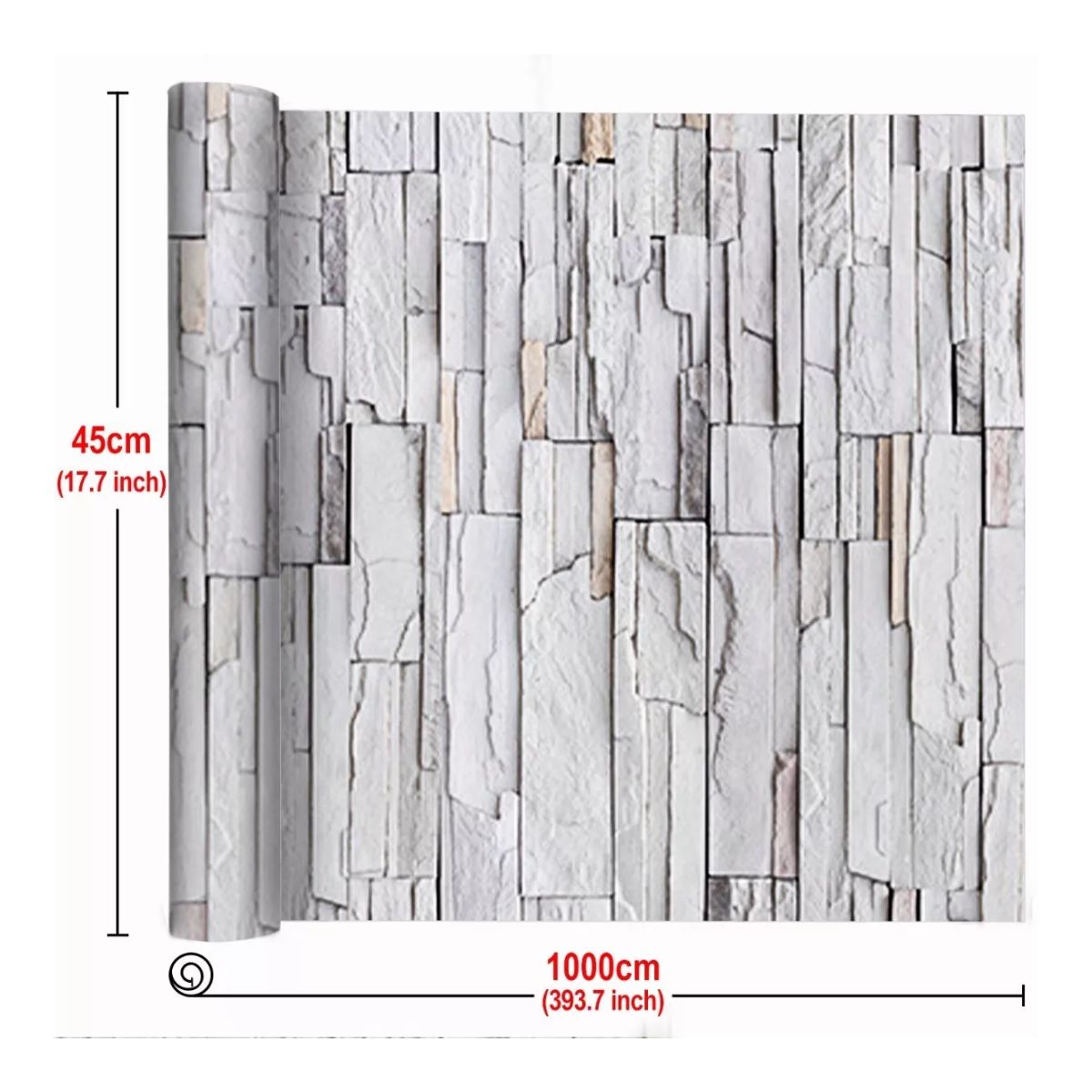 Papel Tapiz Autoadhesivo Para Paredes De Piedra 3d 45cm*10m