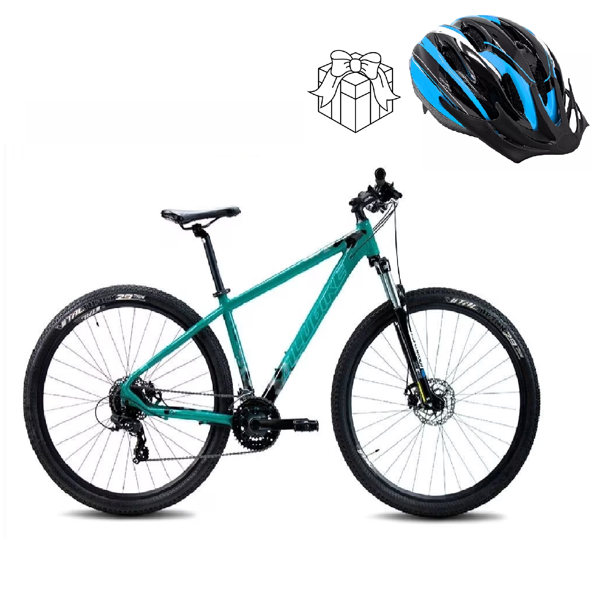 BICICLETA ALUBIKE SIERRA R29 ALUMINIO ESMERALDA 24V TALLA MEDIANA + CASCO DE REGALO 