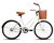 Bicicleta Vintage Beach Cruiser Rodada 24 Con Canasta Y Timbre Blanco