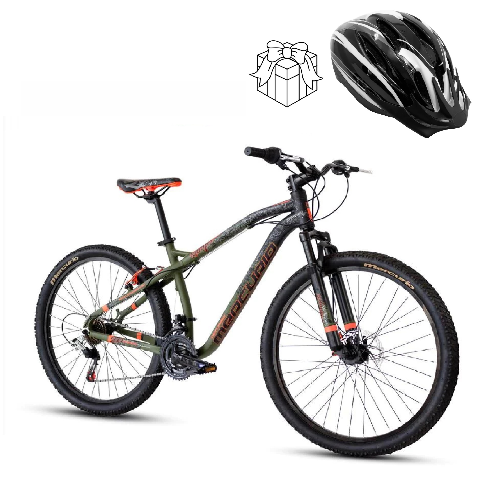 BICICLETA MERCURIO RANGER R26 VERDE ALUMINIO + CASCO DE REGALO 