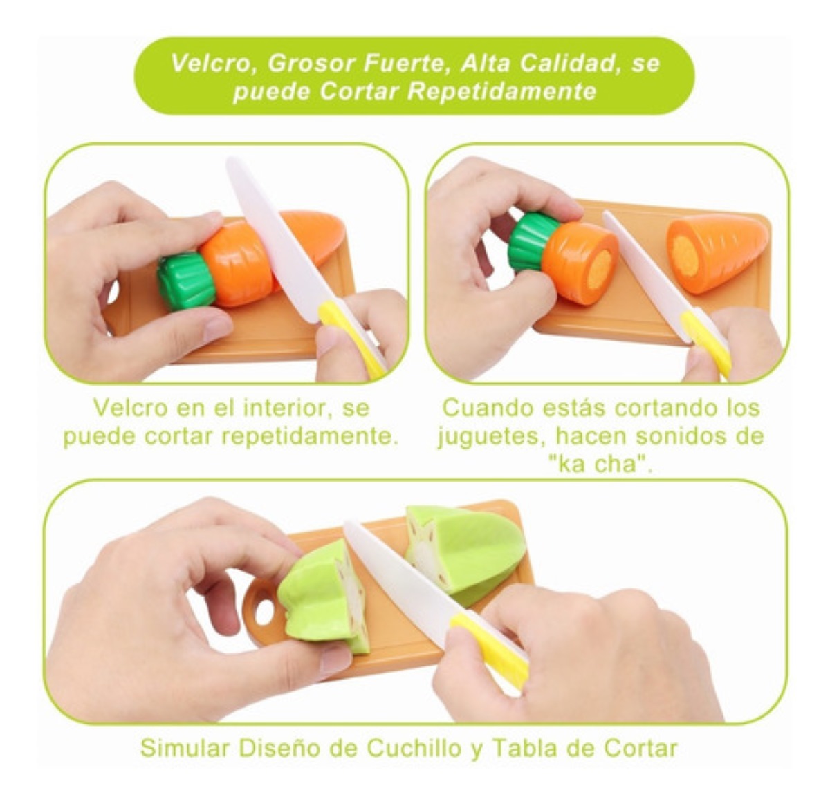 Juguete De Cocina Para Cortar Frutas Y Verduras Con Velcro