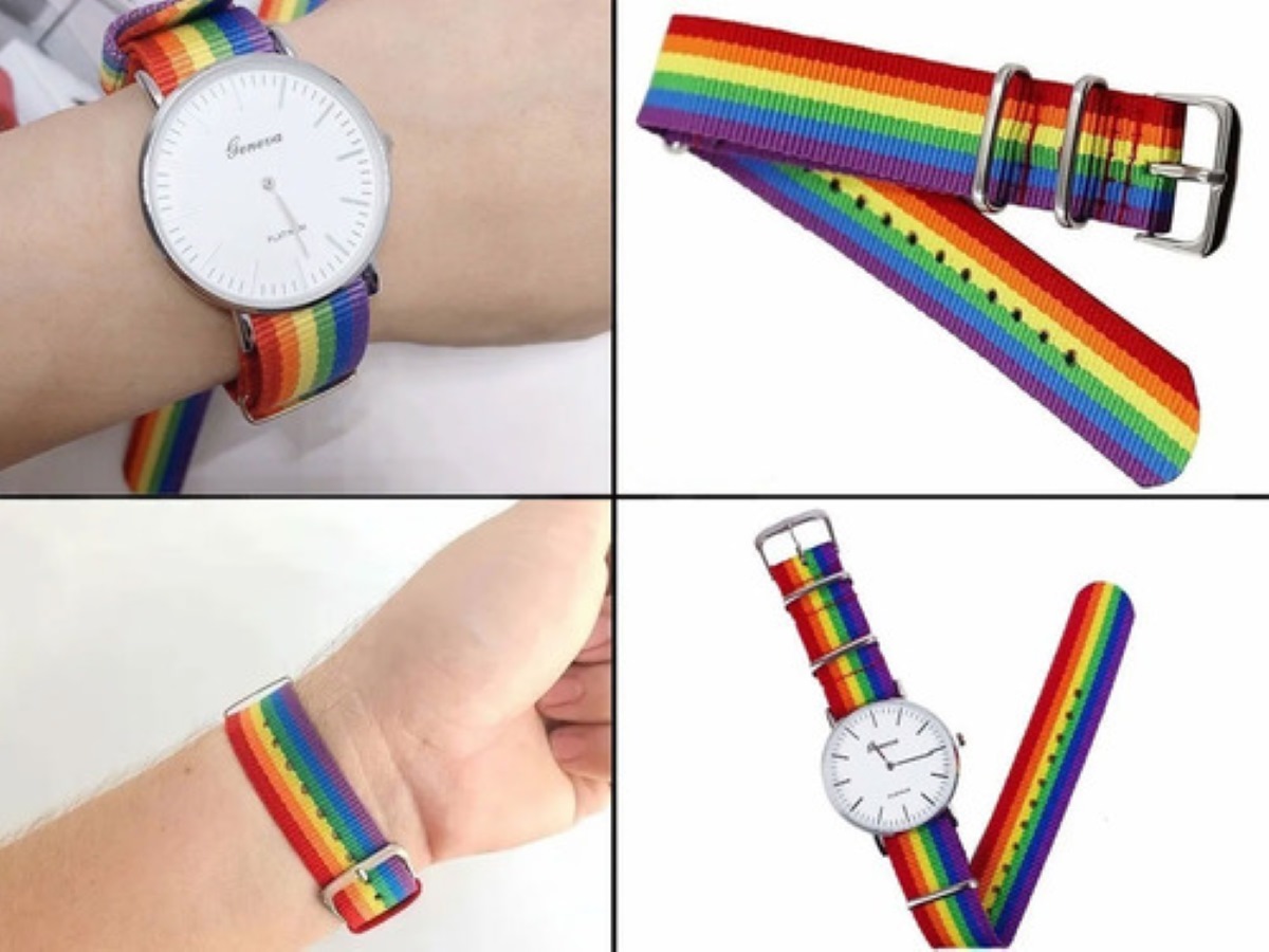 Reloj Pulsera Lgbt Orgullo Gay Extensible Arcoíris Colores
