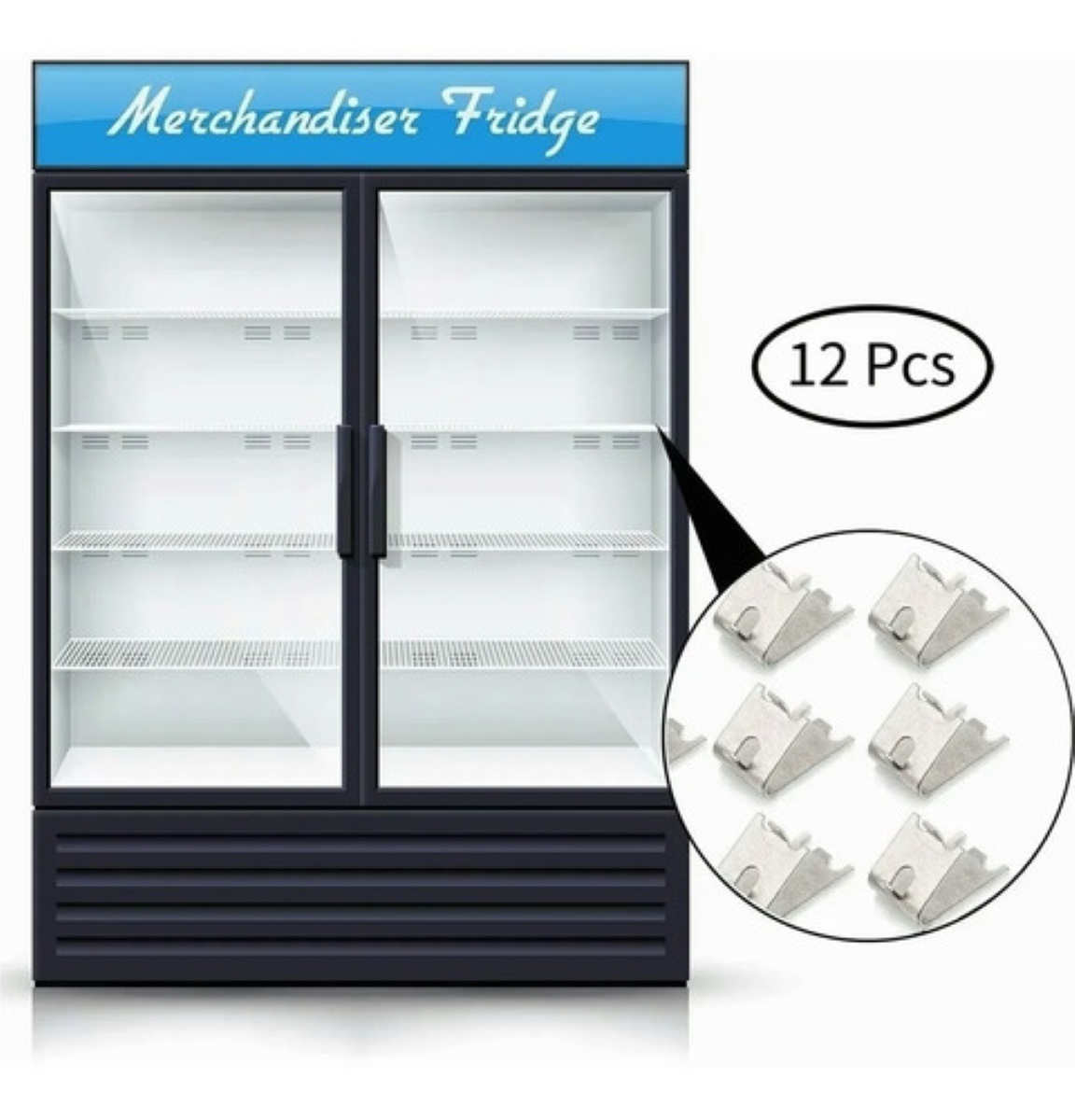 12 Pcs Clip Soporte Para Parrilla Estante De Refrigerador Plata 