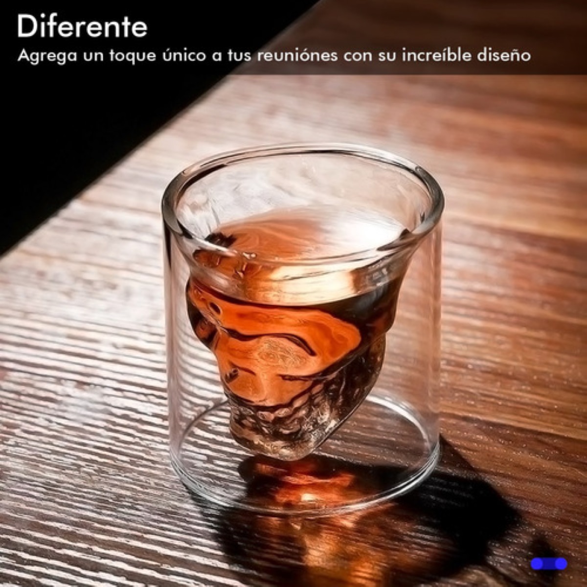 Pack 6 Vasos Calaca Shot Tequilero Vaso Vidrio Calavera 75ml Transparente