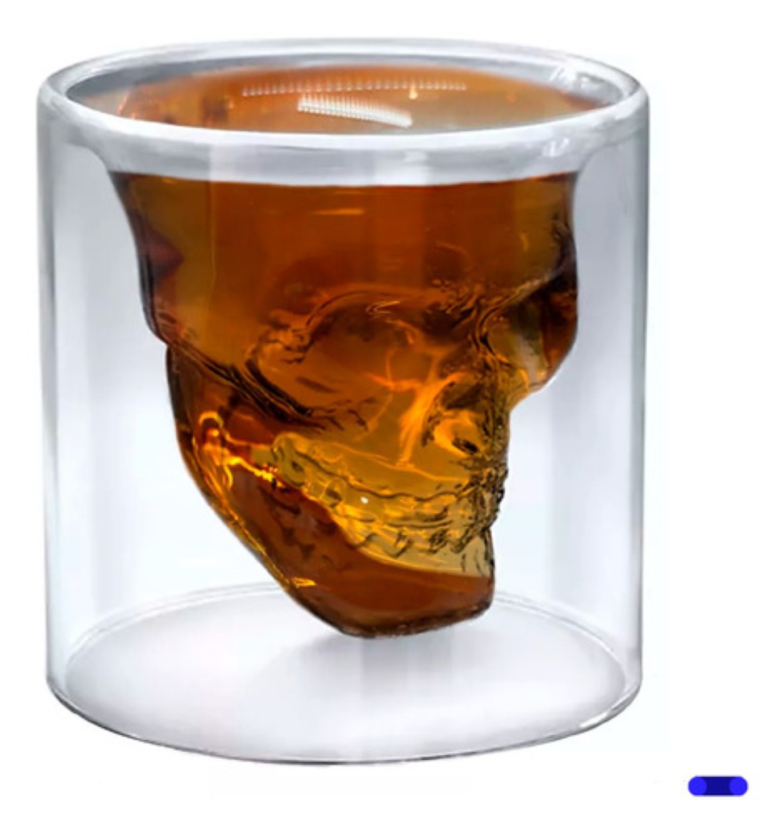 Pack 6 Vasos Calaca Shot Tequilero Vaso Vidrio Calavera 75ml Transparente