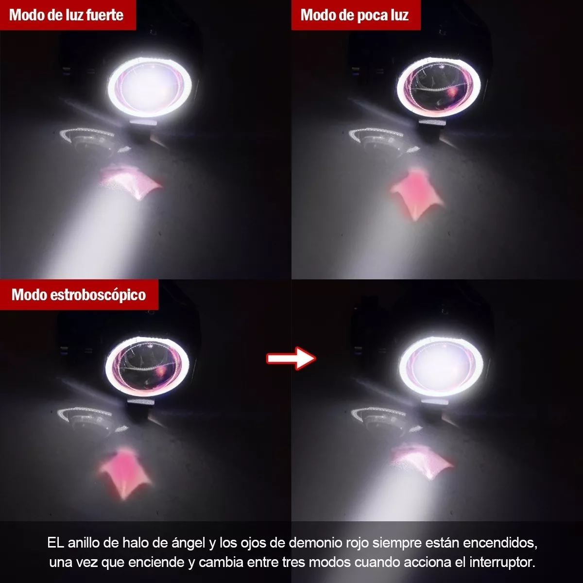 Par Faro Led Ojo De Ángel Para Motocicleta, 2 Unidades