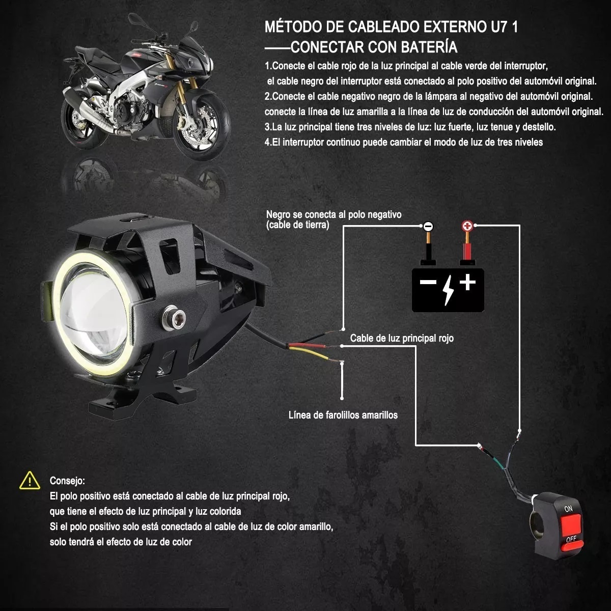 Par Faro Led Ojo De Ángel Para Motocicleta, 2 Unidades