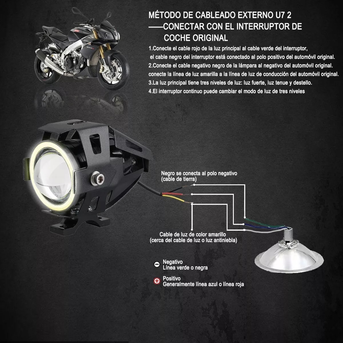 Par Faro Led Ojo De Ángel Para Motocicleta, 2 Unidades
