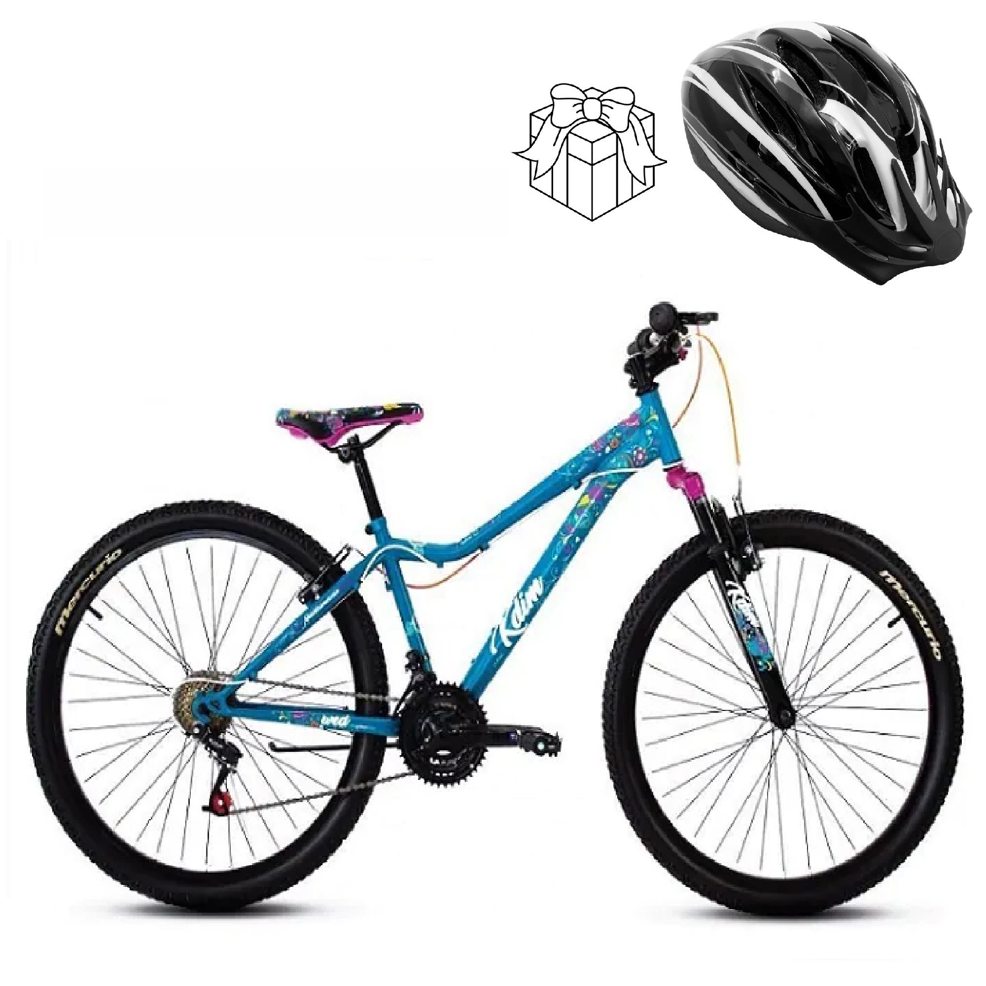 Bicicleta Mercurio K-DIM R26 Azul Verde + Casco de Regalo