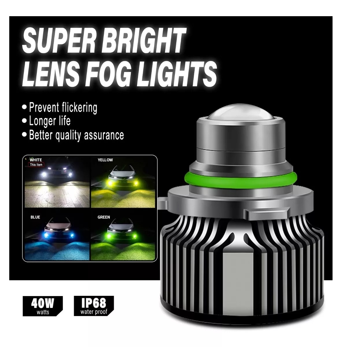 Kit De Focos Led Con Lente Lupa Faro 9006 8000lm