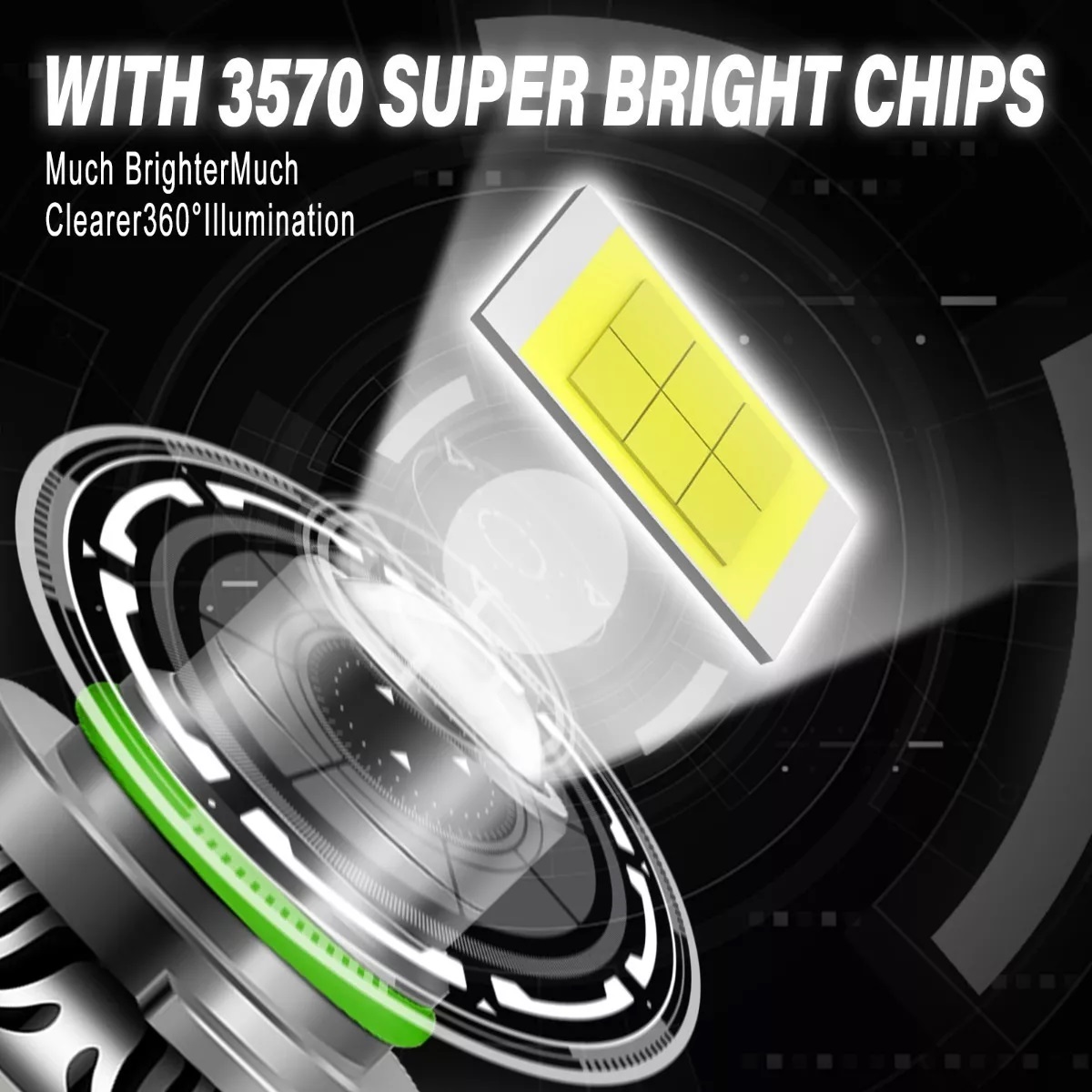 Kit De Focos Led Con Lente Lupa Faro 9006 8000lm