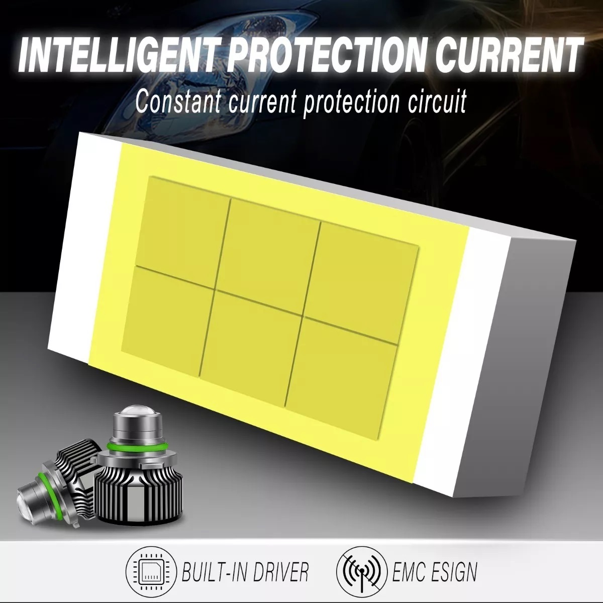 Kit De Focos Led Con Lente Lupa Faro 9006 8000lm