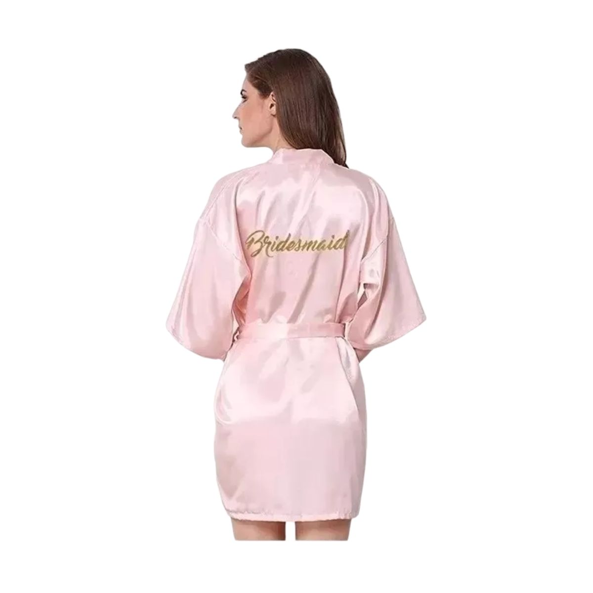 Batas Para Novias Bordada Suave Pijamas Dama Novia Rosa 55-70 KG
