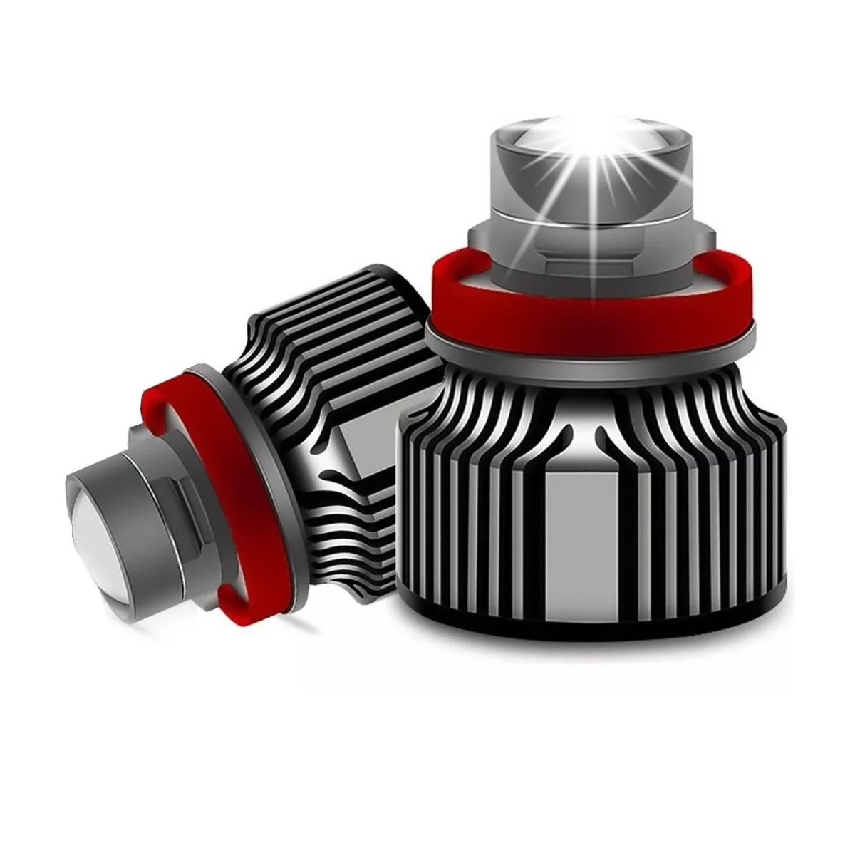 Kit De Focos Led Con Lente Lupa Faro H11 8000lm