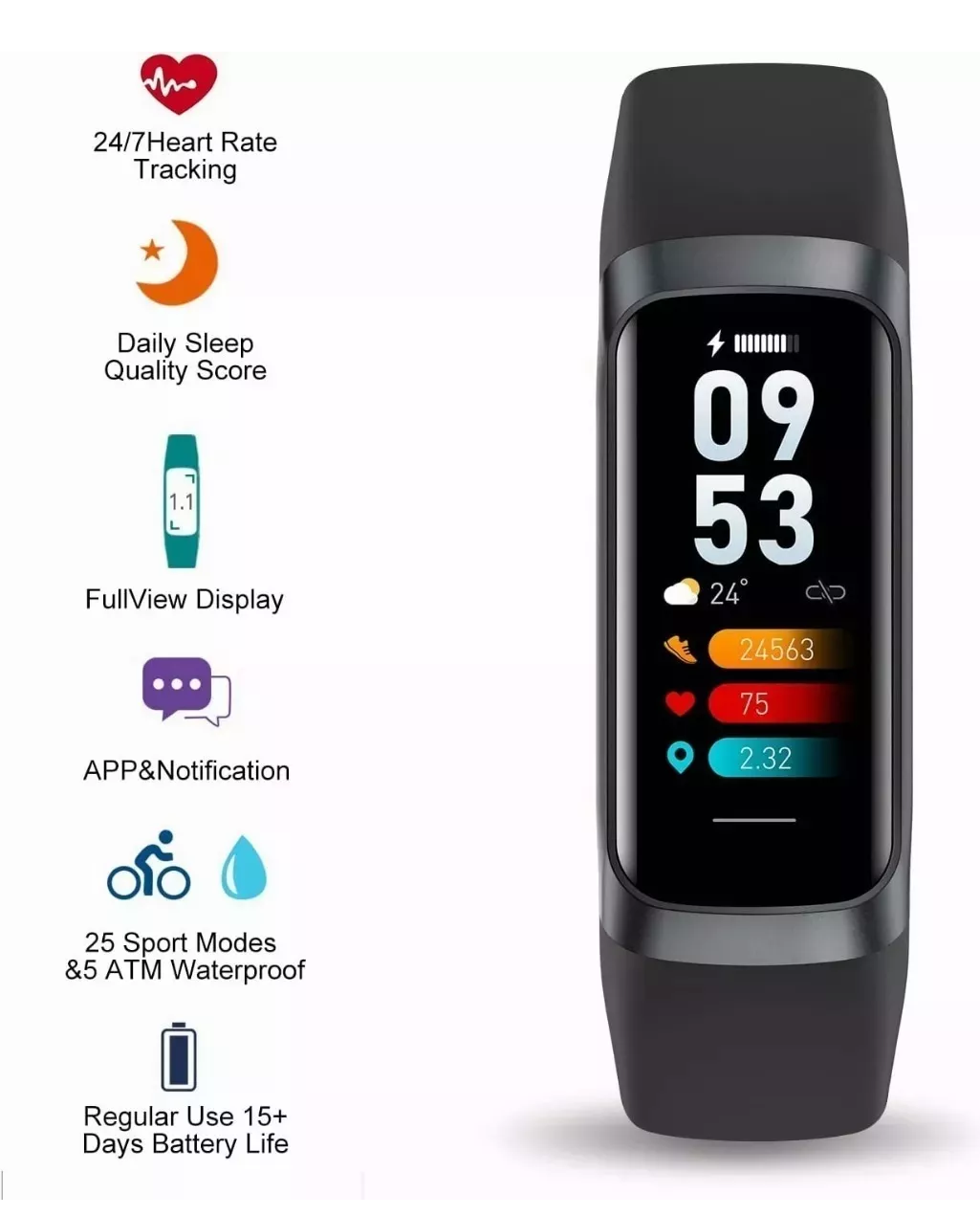 Reloj Inteligente Bluetooth Para Dama Negro