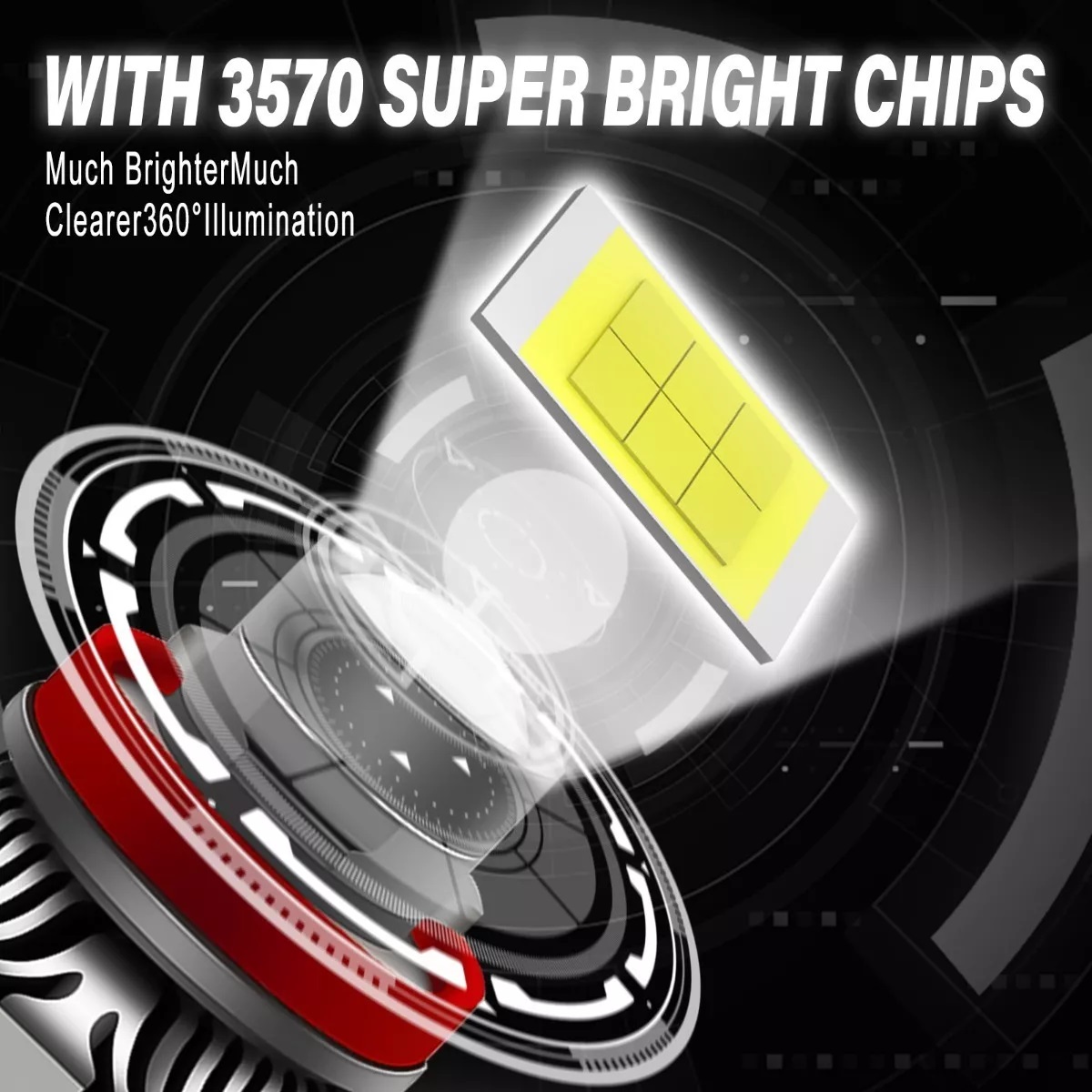 Kit De Focos Led Con Lente Lupa Faro H11 8000lm