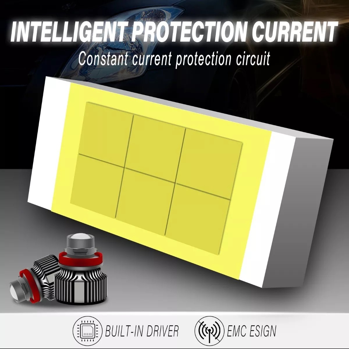 Kit De Focos Led Con Lente Lupa Faro H11 8000lm