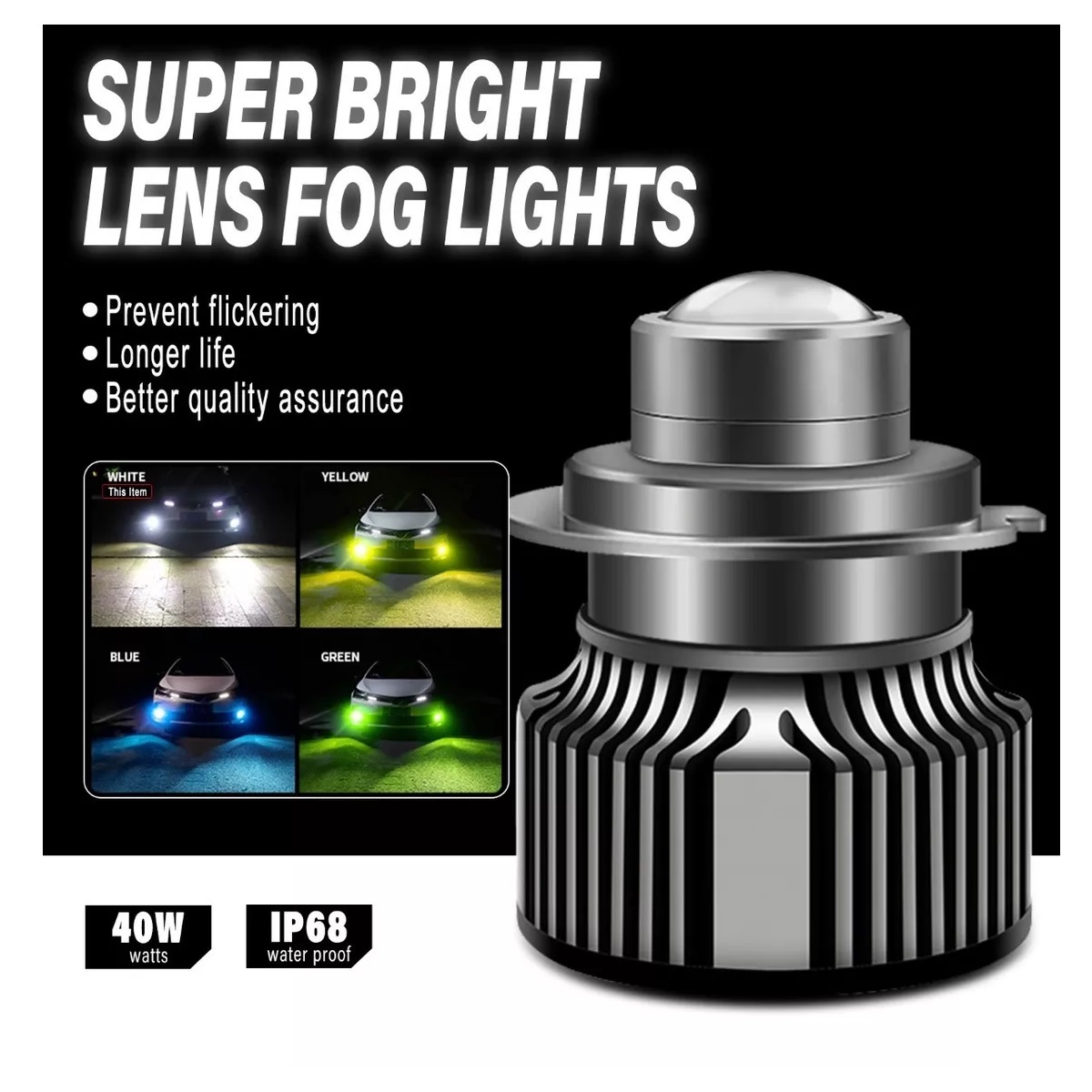 Kit De Focos Led Con Lente Lupa Faro H7 8000lm