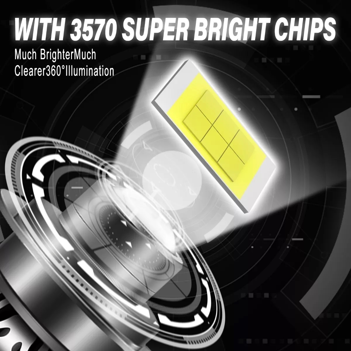 Kit De Focos Led Con Lente Lupa Faro H7 8000lm