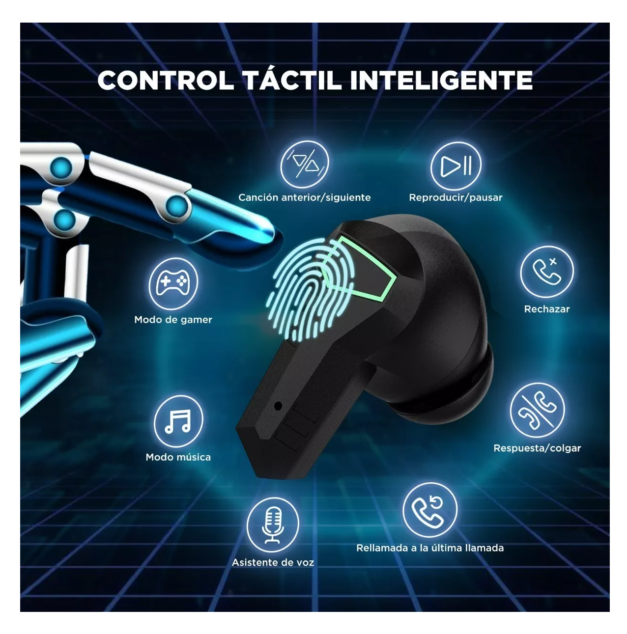 Audífonos In-ear Inalámbricos  Gris