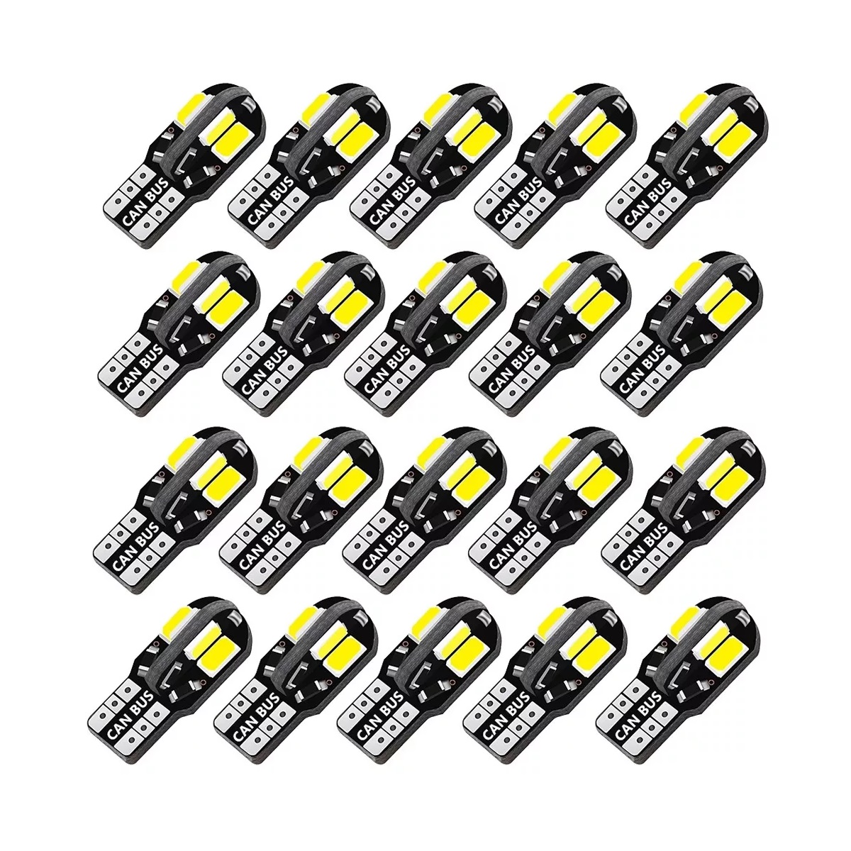 Juego 20pzs Foco Led Pellizco T10 W5w 194 192 168 2825 Para Auto