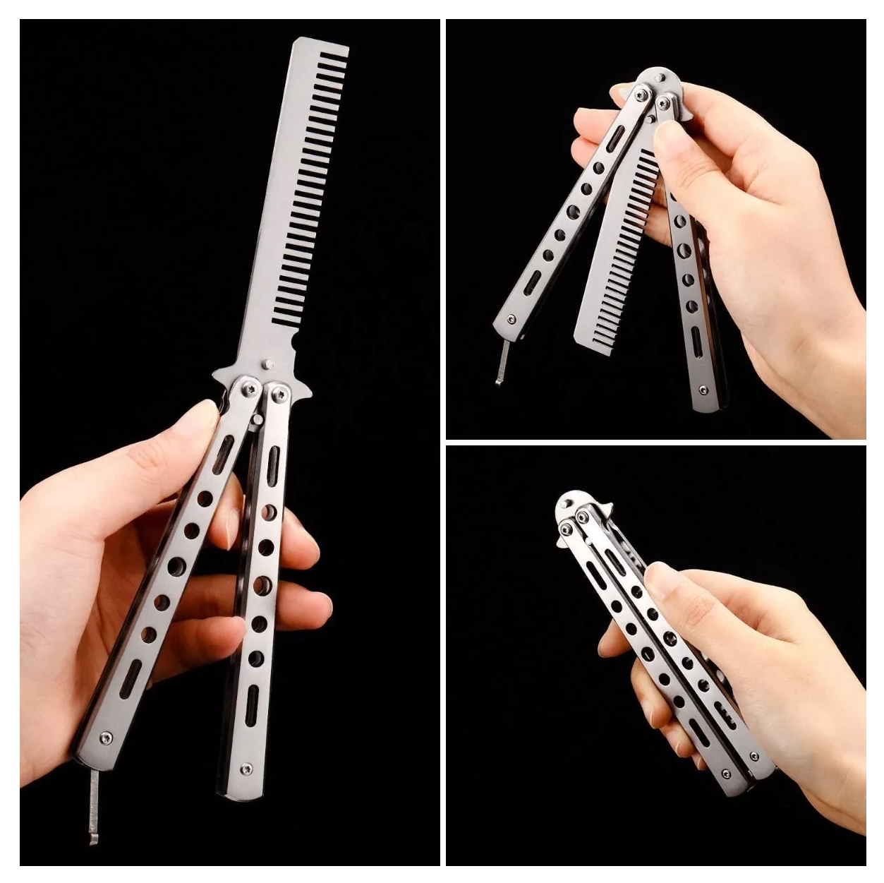 Peines De Entrenamiento Cuchillo Mariposa Acero Inoxidable 2 PCS 