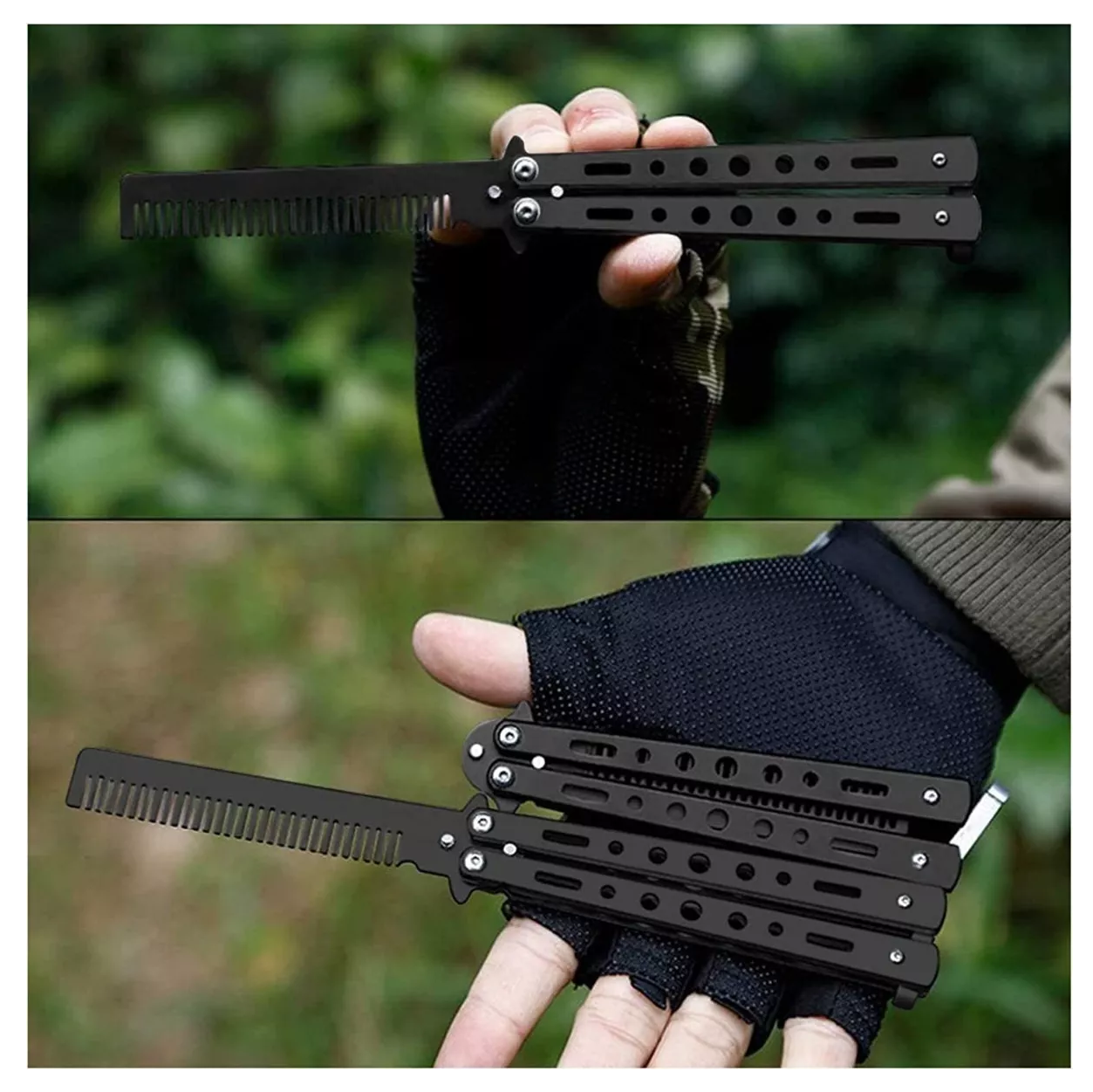 Peines De Entrenamiento Cuchillo Mariposa Acero Inoxidable 2 PCS 