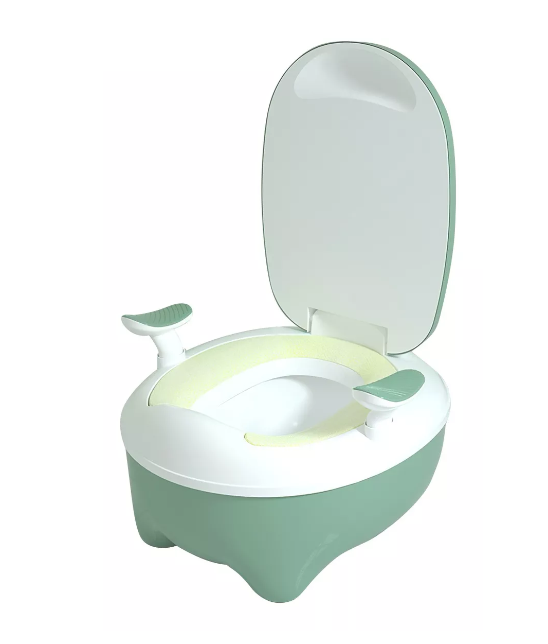 Baño Entrenador Con Asiento Y Tapa Para Niños verde con blanco