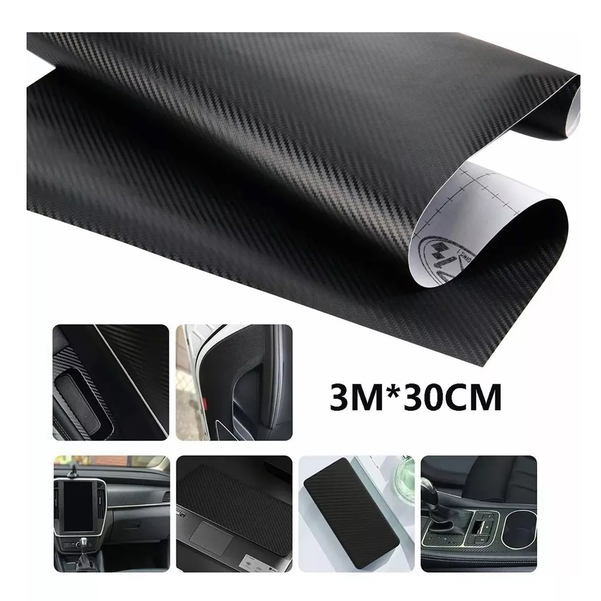 Vinilo Fibra Carbono Automotriz Coche Carro Pegatina 30cmx3m