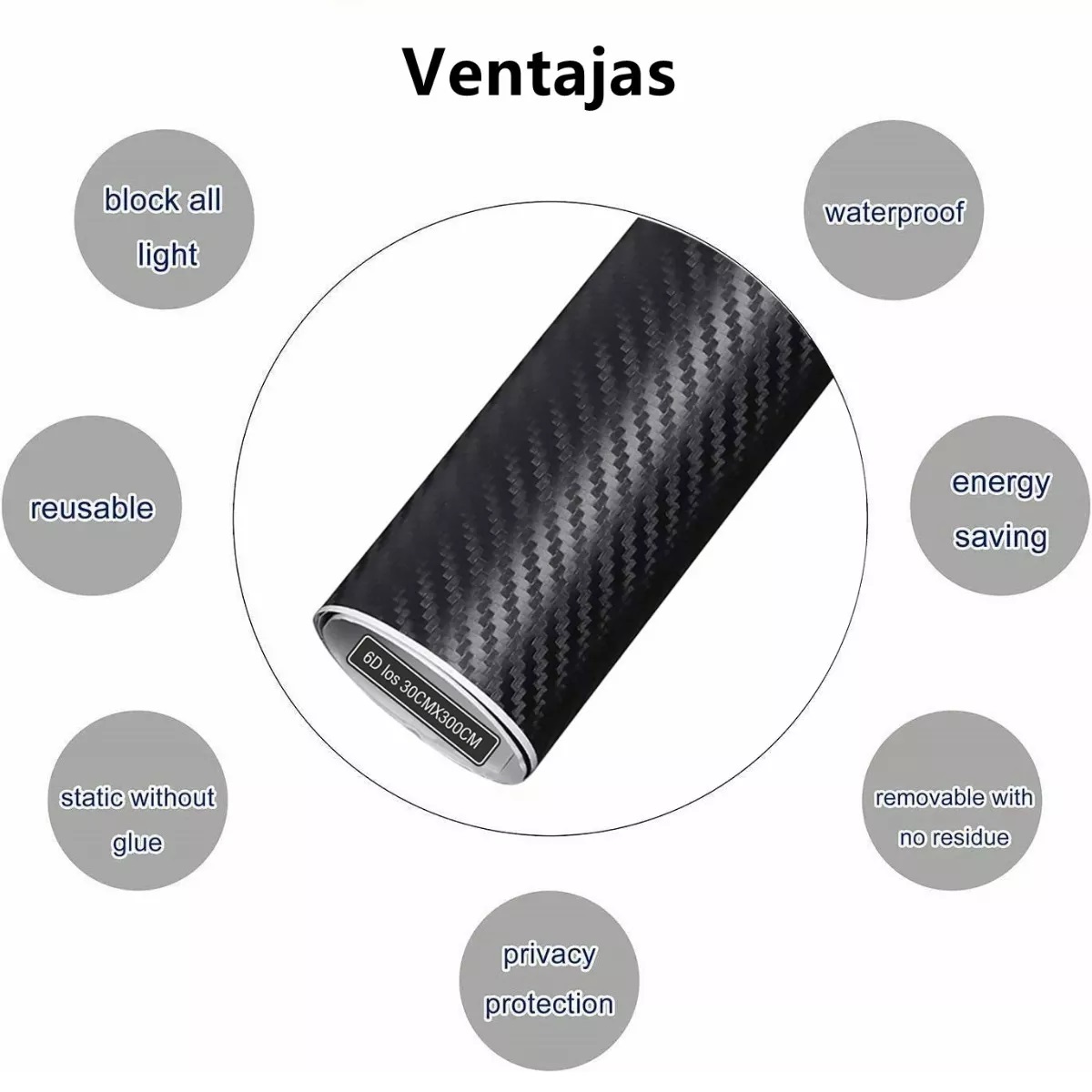 Vinilo Fibra Carbono Automotriz Coche Carro Pegatina 30cmx3m