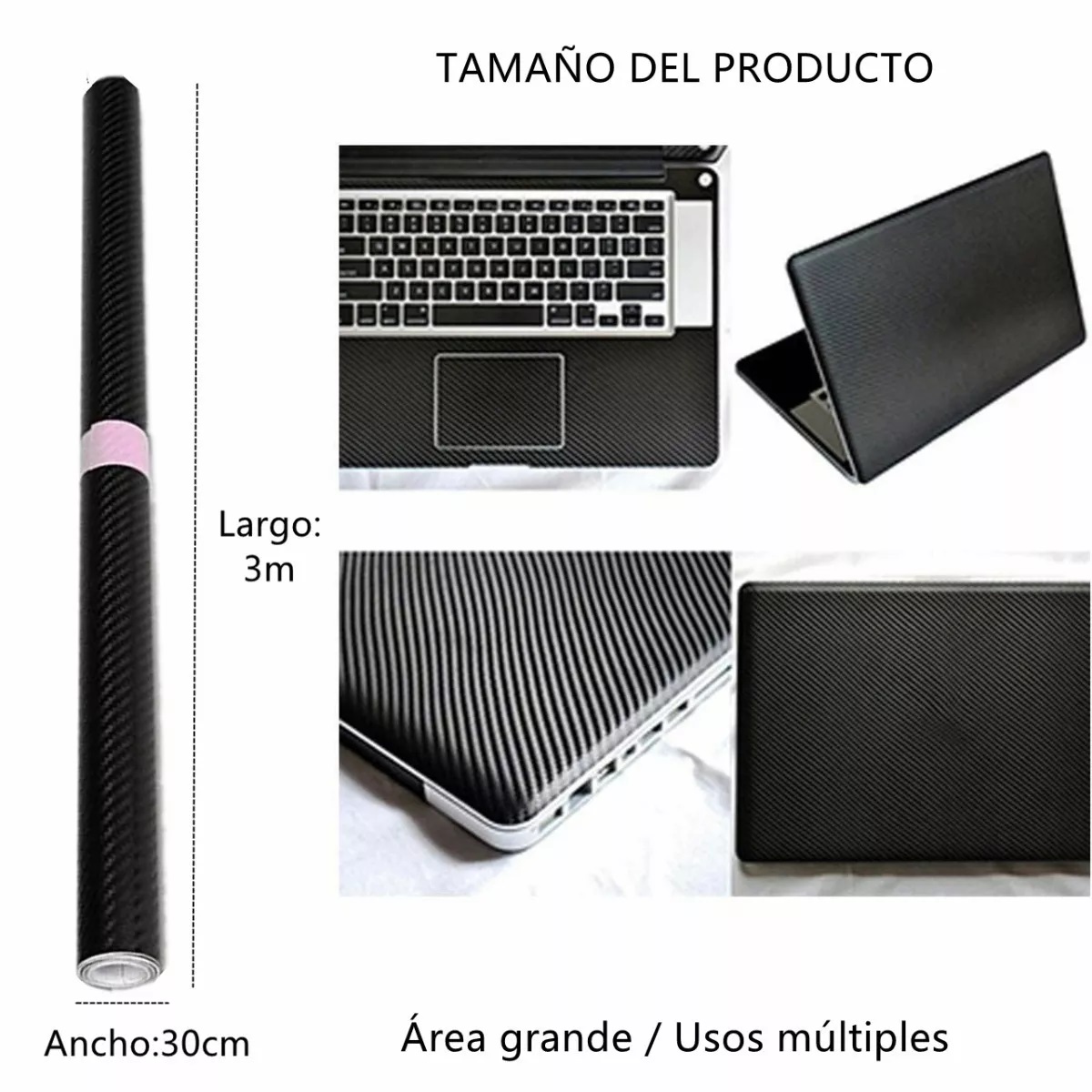 Vinilo Fibra Carbono Automotriz Coche Carro Pegatina 30cmx3m