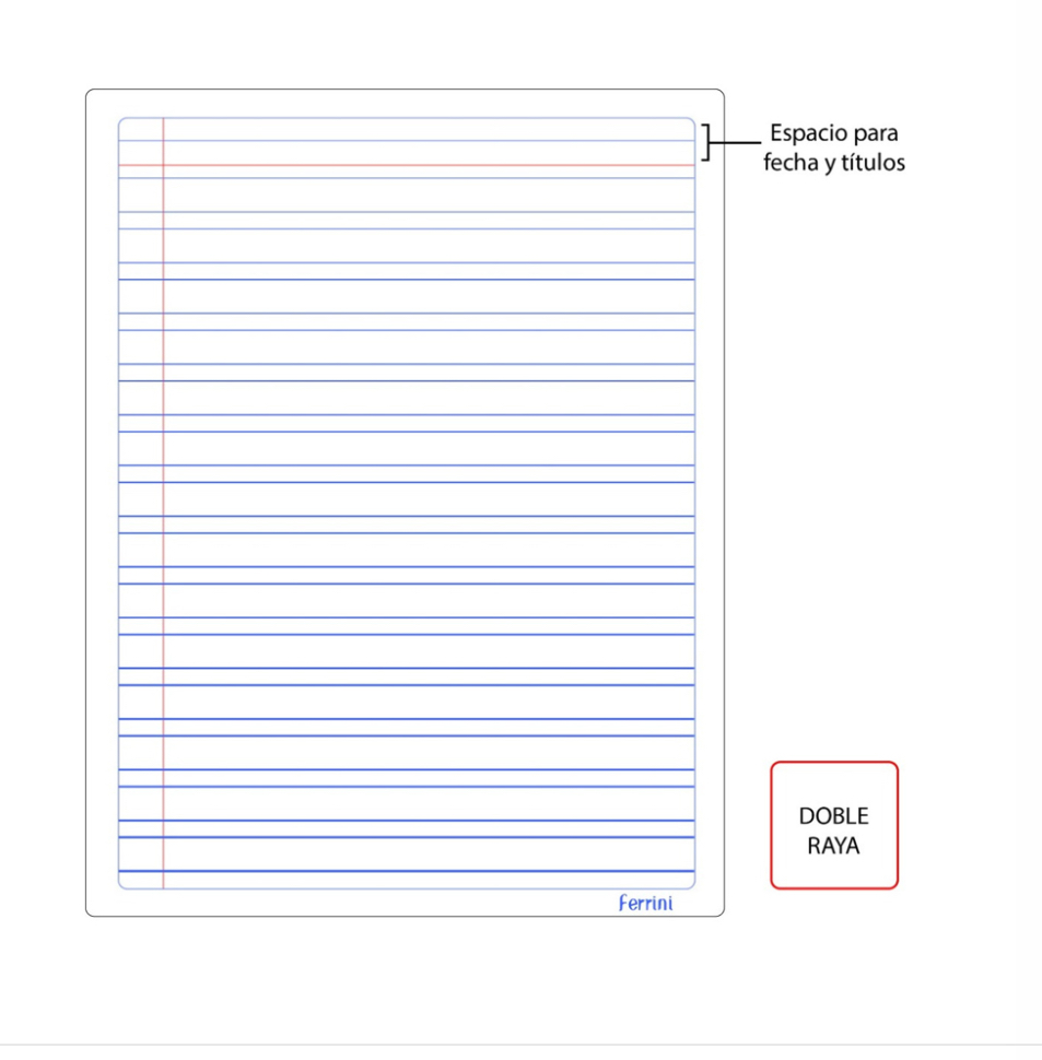 Cuadernos Cosidos Profesional Ferrini Libreta 100h 8 Pack doble raya