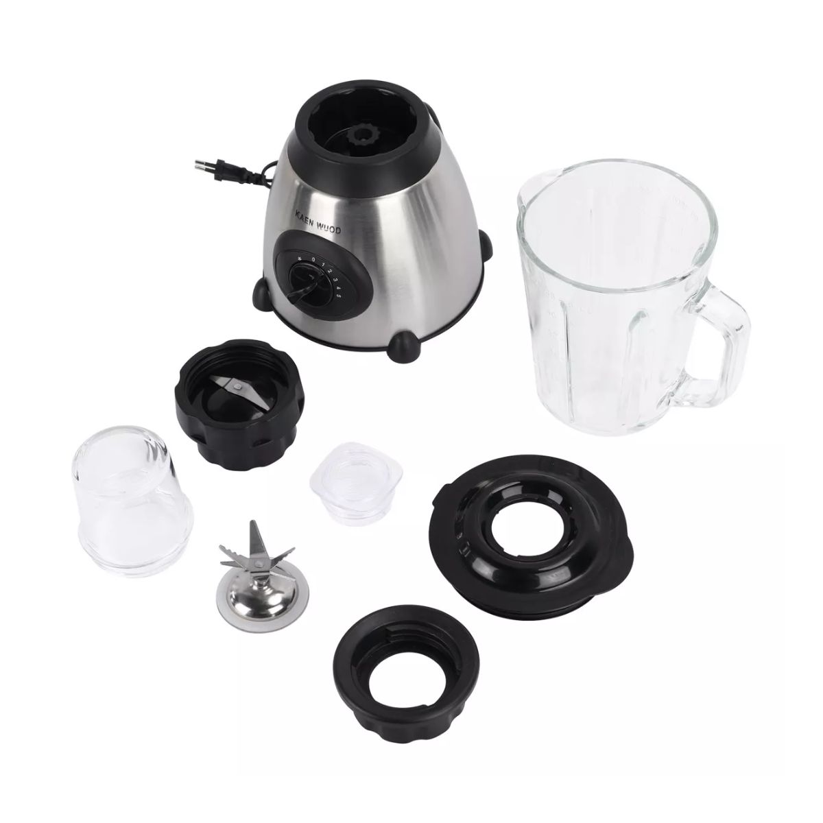 Licuadora Vaso De Vidrio Cuchilla Profesional Plata