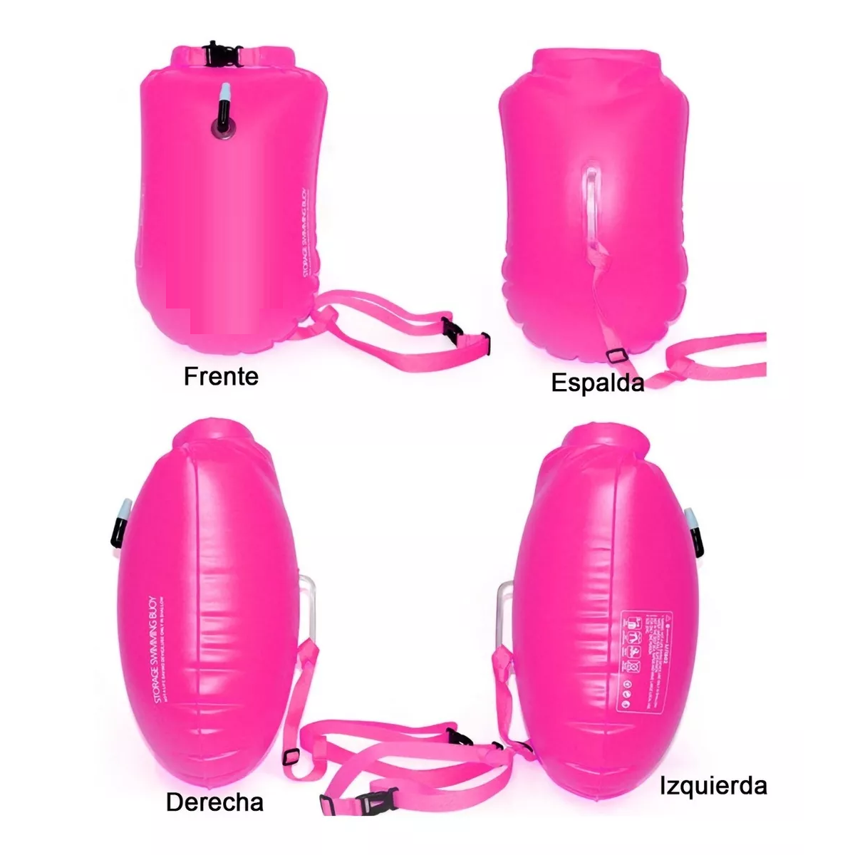 Boya De Seguridad Con Bolsa Para Natación En Aguas Abiertas 20L  Rosa