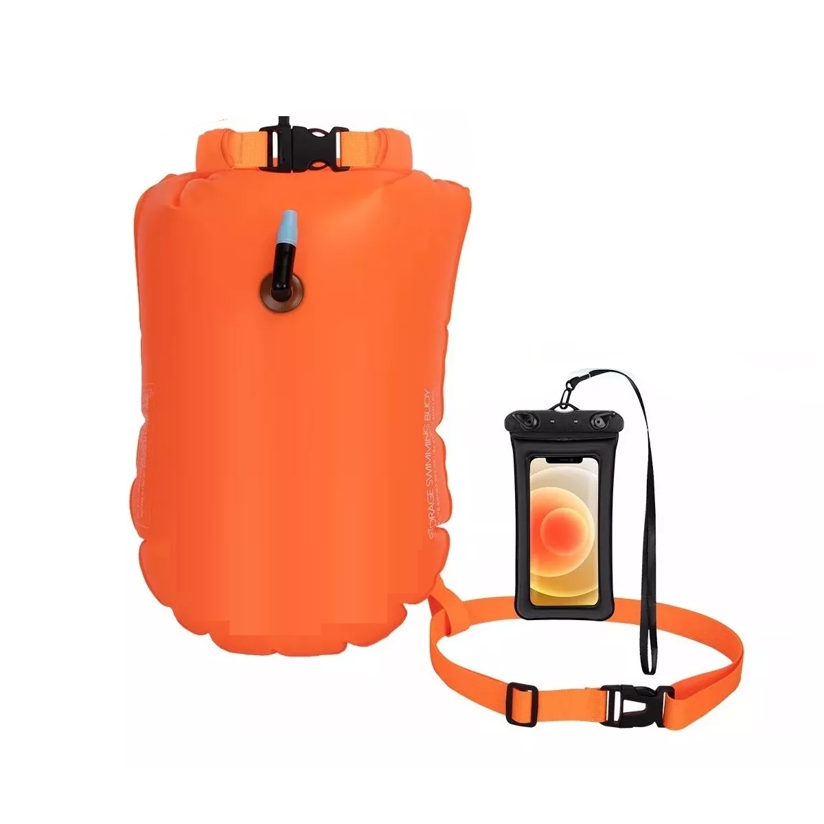 Boya De Seguridad Para Natacion De Aguas Abiertas Con Bolsa Naranja