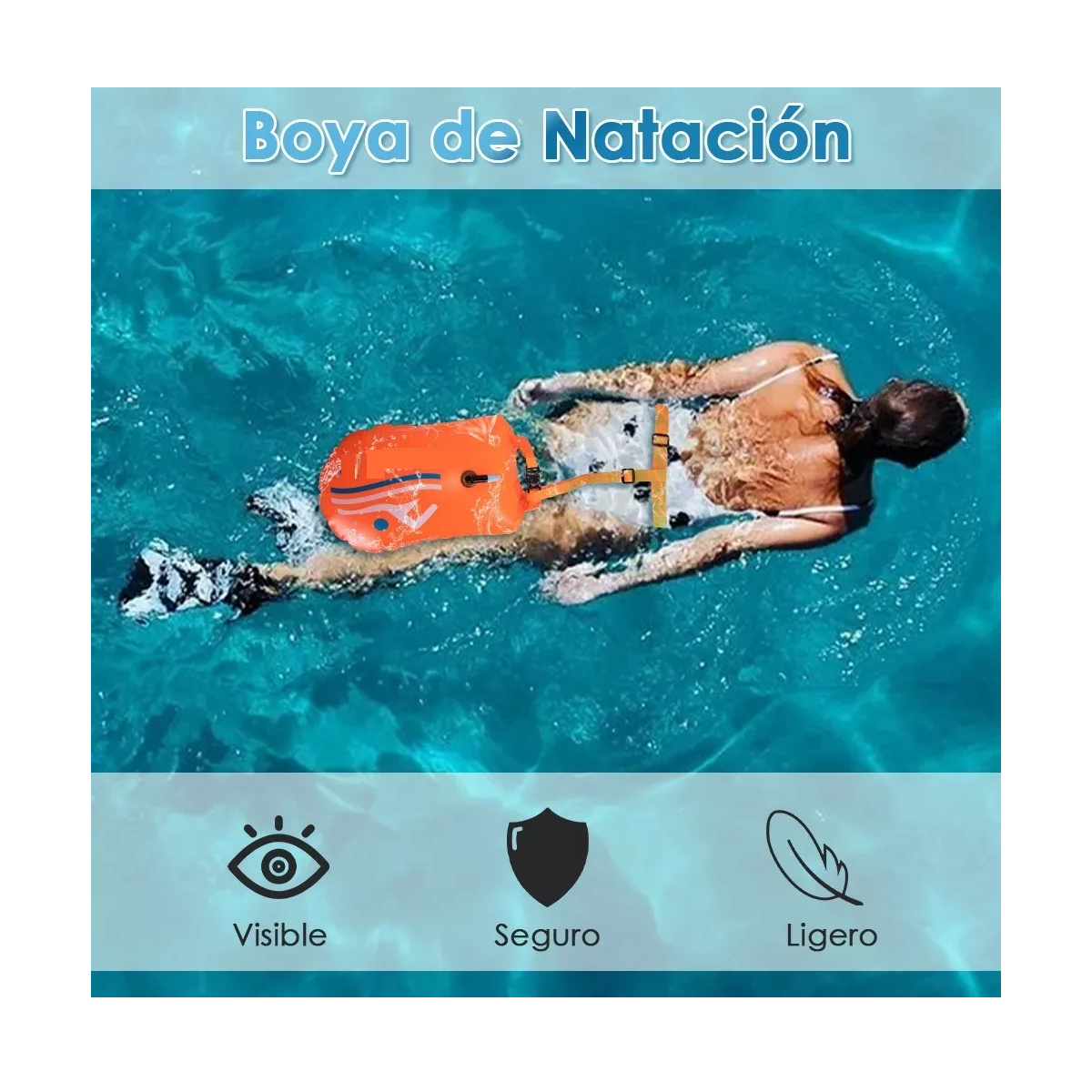 Boya De Seguridad Para Natacion De Aguas Abiertas Con Bolsa Naranja