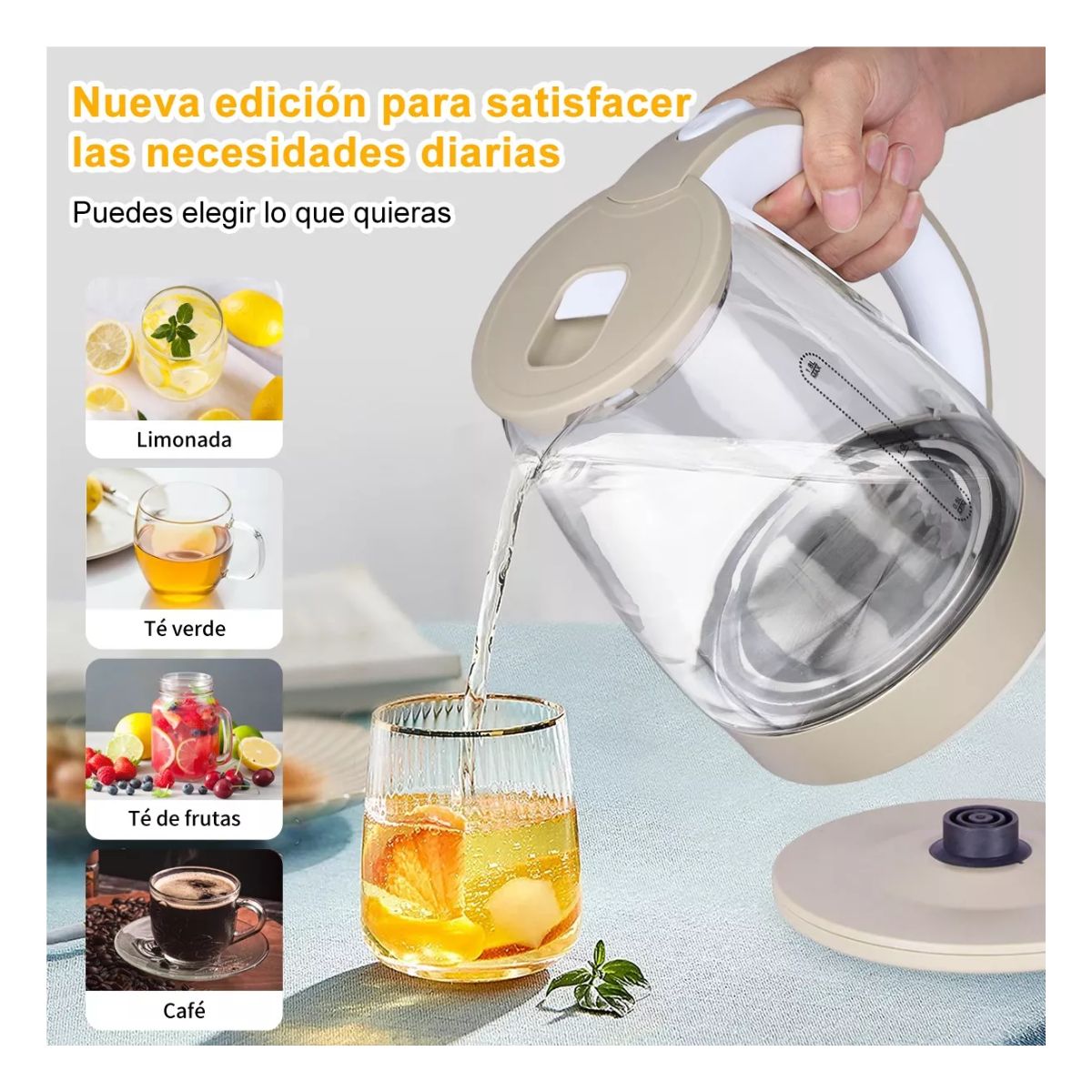 Tetera Electrica Hervidor Eléctrico Jarra Para Café Té 1.8l Blanco