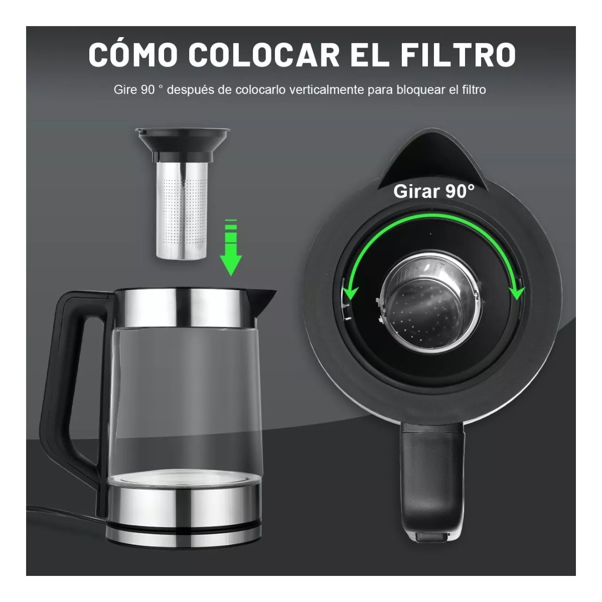 Jarra Eléctrica,teteras Eléctrico 1.8 L, Hervidor De Vidrio