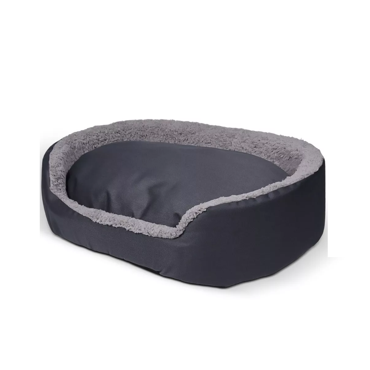 Cama Doble Vista Para Perro Pequeño O Gato Oxford Gris