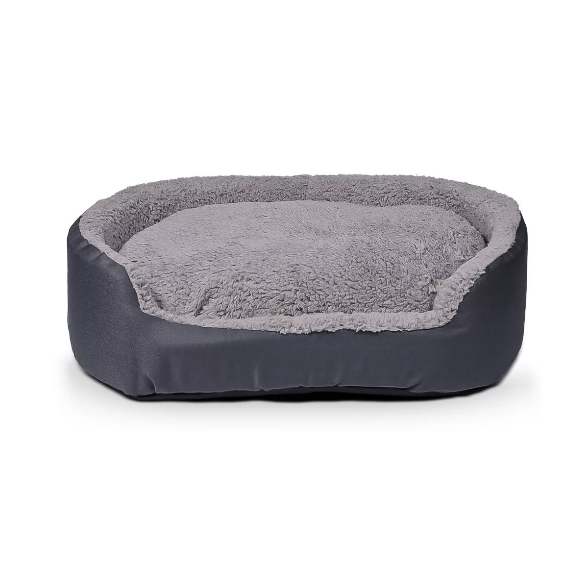 Cama Doble Vista Para Perro Pequeño O Gato Oxford Gris