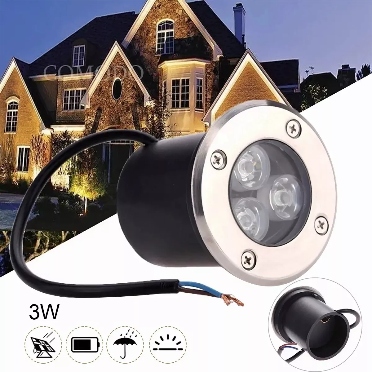 Spot Empotrable Para Piso Exterior Led Impermeable