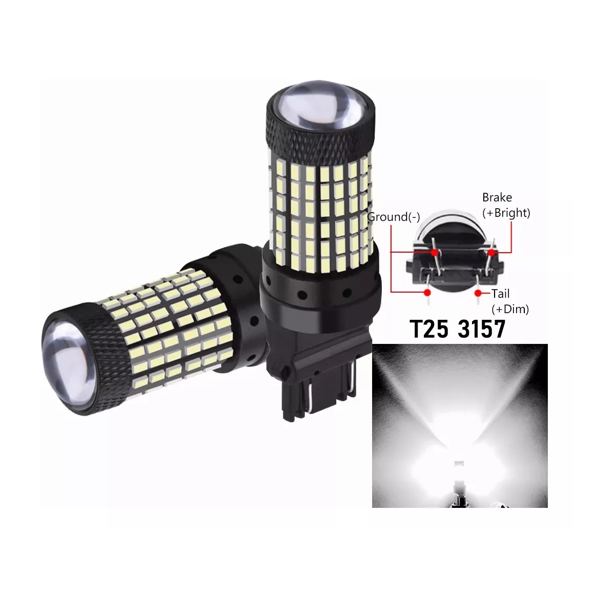 Set 2 Foco Pellizco Led Cuarto Stop 3157 4157