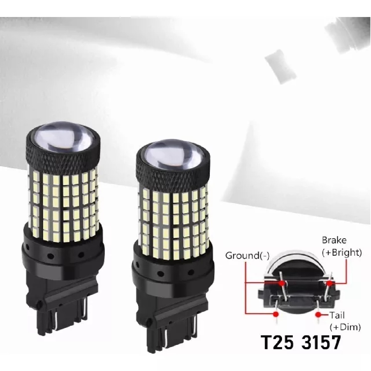 Set 2 Foco Pellizco Led Cuarto Stop 3157 4157