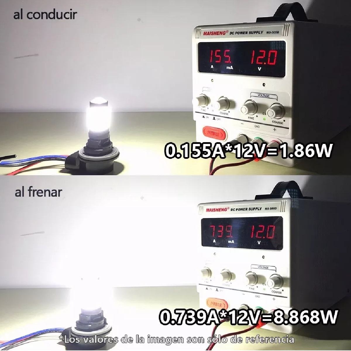 Set 2 Foco Pellizco Led Cuarto Stop 3157 4157