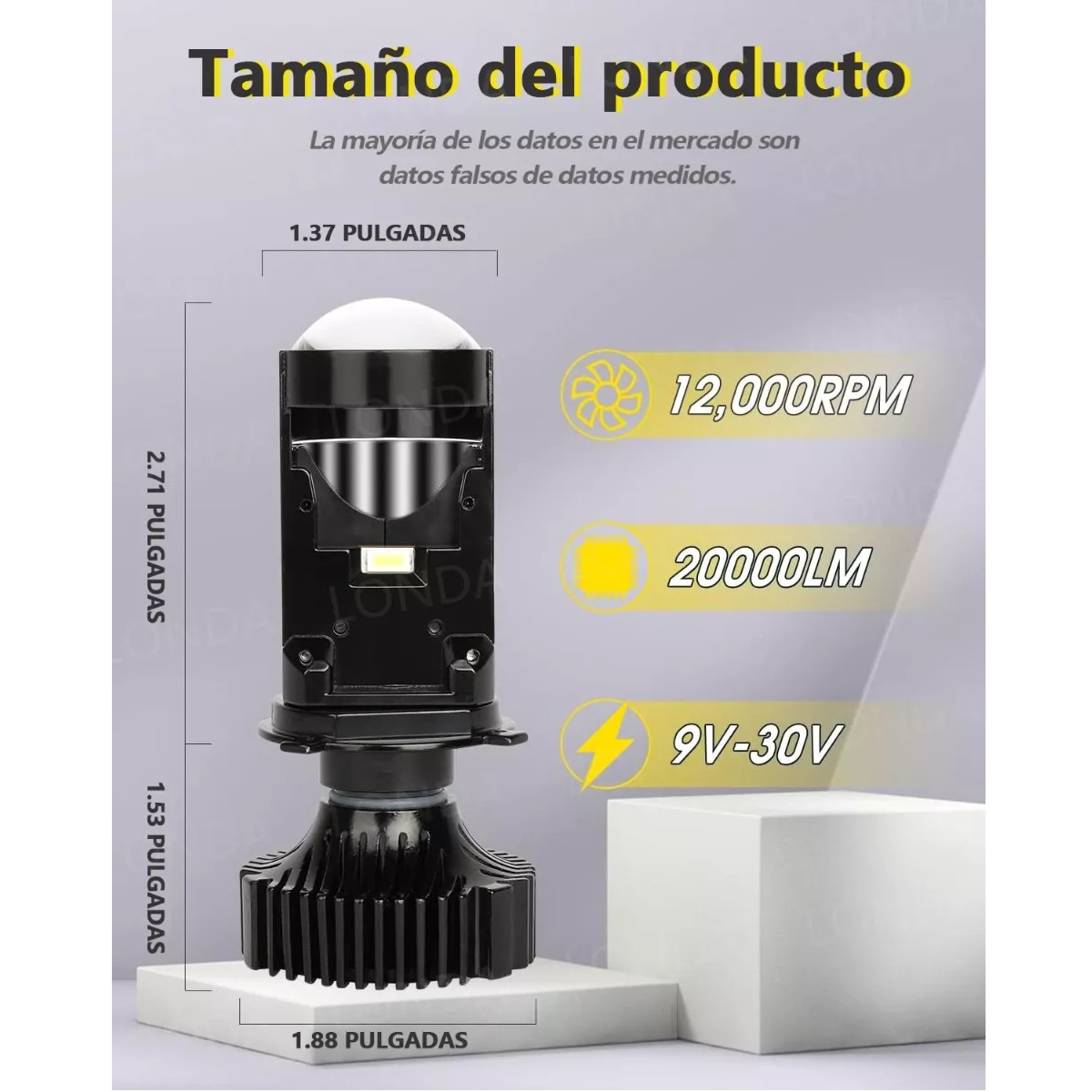 Par Focos Led H4 Lupa Alta Y Baja Auto Motocicleta