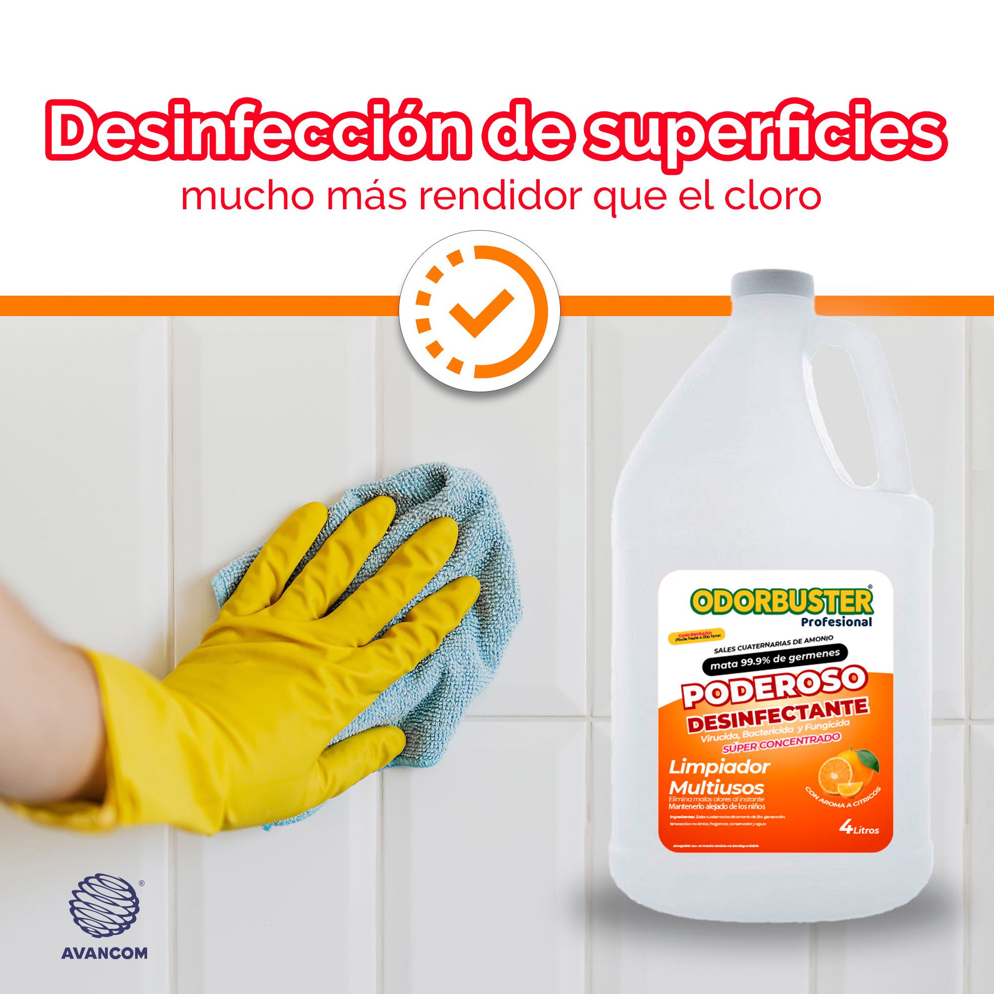 Limpiador Desinfectante Biodegradable Aroma Cítrico 4L
