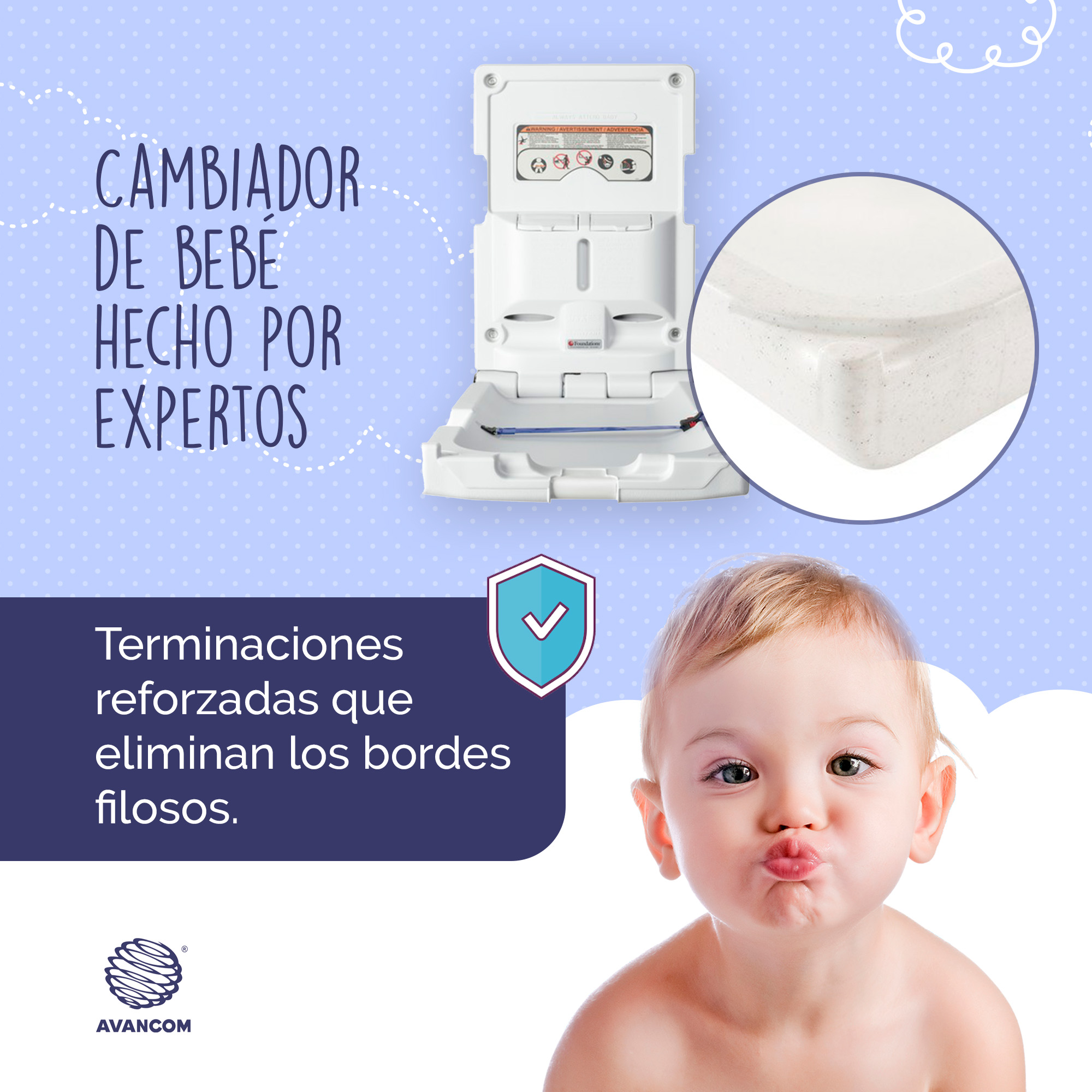 Cambiador De Pañales Bebe Plegable Y Rigido Para Pared Vertical