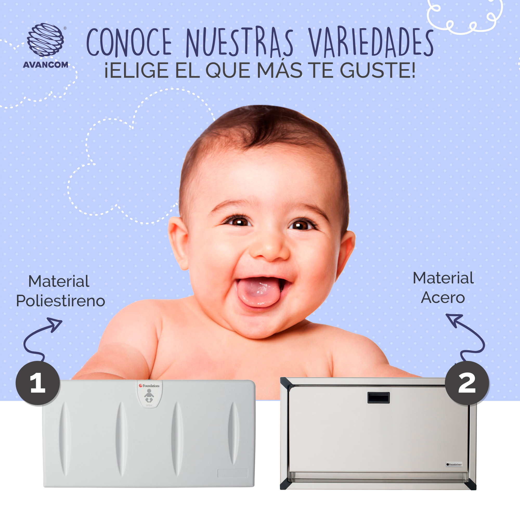 Cambiador De Pañales Bebe Plegable Y Rigido Para Pared Vertical