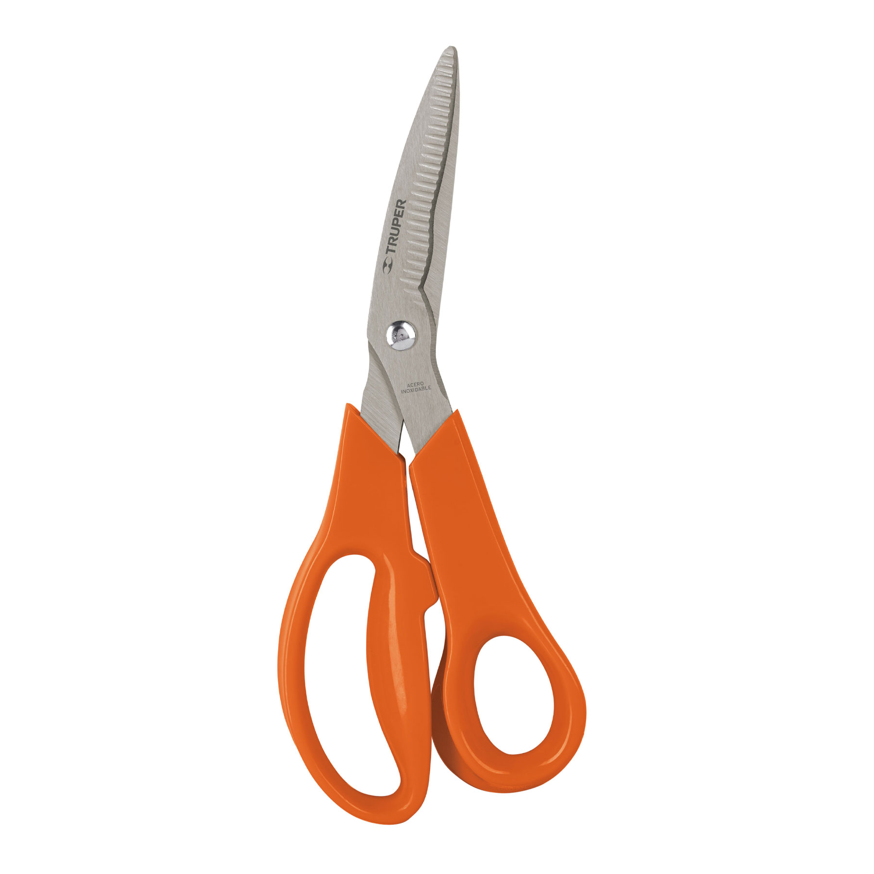 TIJERA 8" MULTIUSOS DE ACERO INOXIDABLE, CUCHILLAS DENTADAS TRUPER 18564